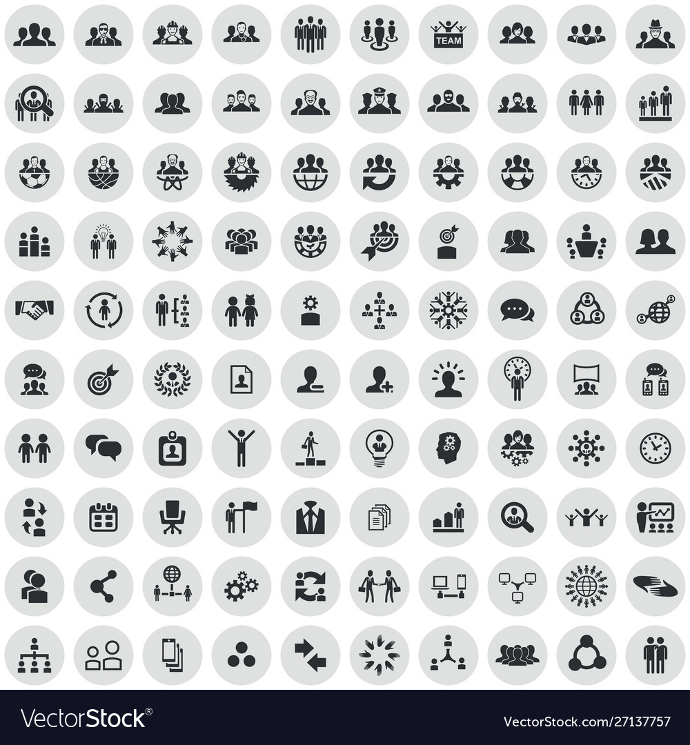 Teamwork 100 icons universal set for web and ui