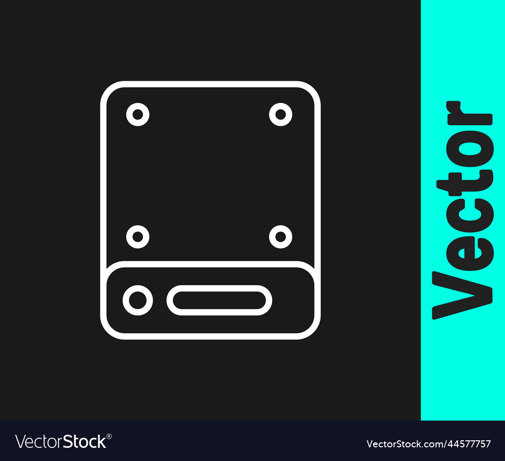 White Line Server Daten Web Hosting-Symbol isoliert Vector Image White Line Server Daten Web Hosting-Symbol isoliert