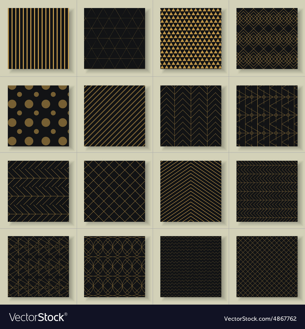 16 Abstract Gold Geometric Patterns
