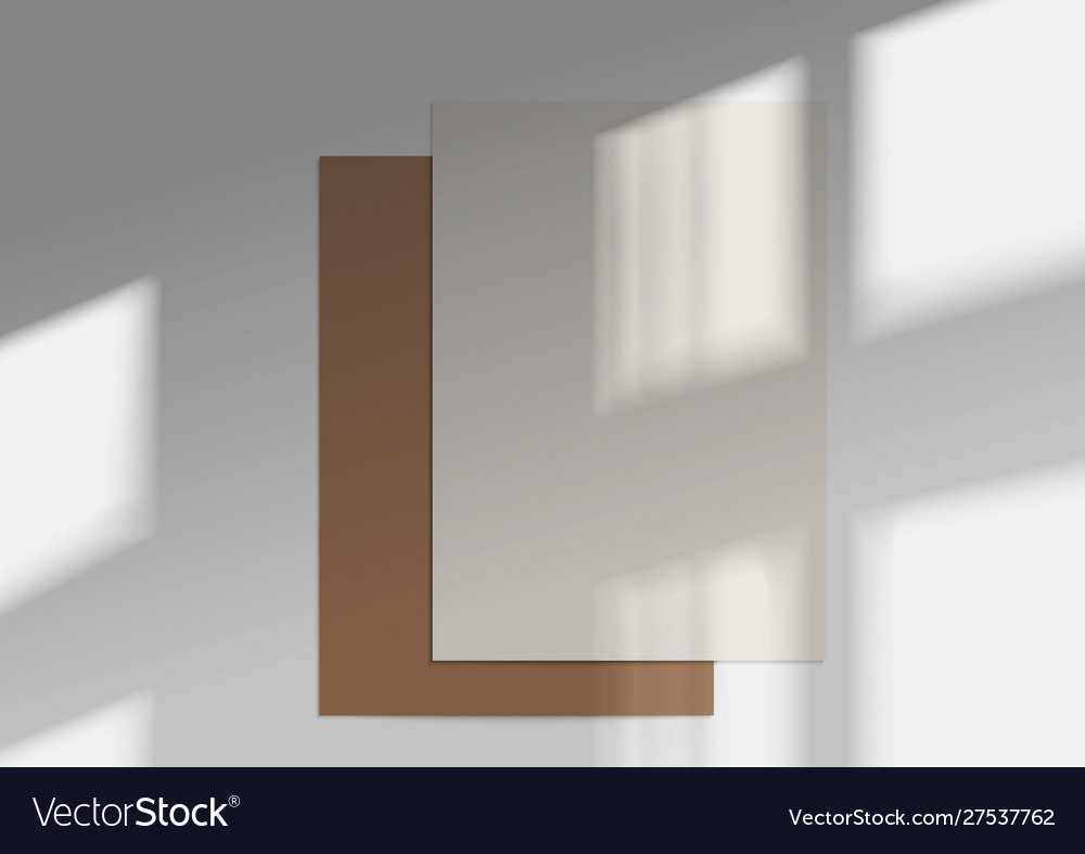 A4 paper mockups overlay shadow from window vector image A4 paper mockups overlay shadow from window