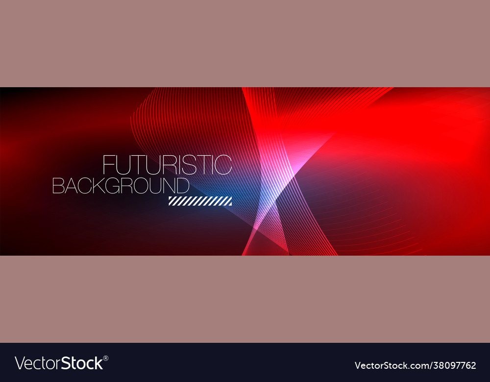 Abstract neon glowing light in dark with waves Vector Image