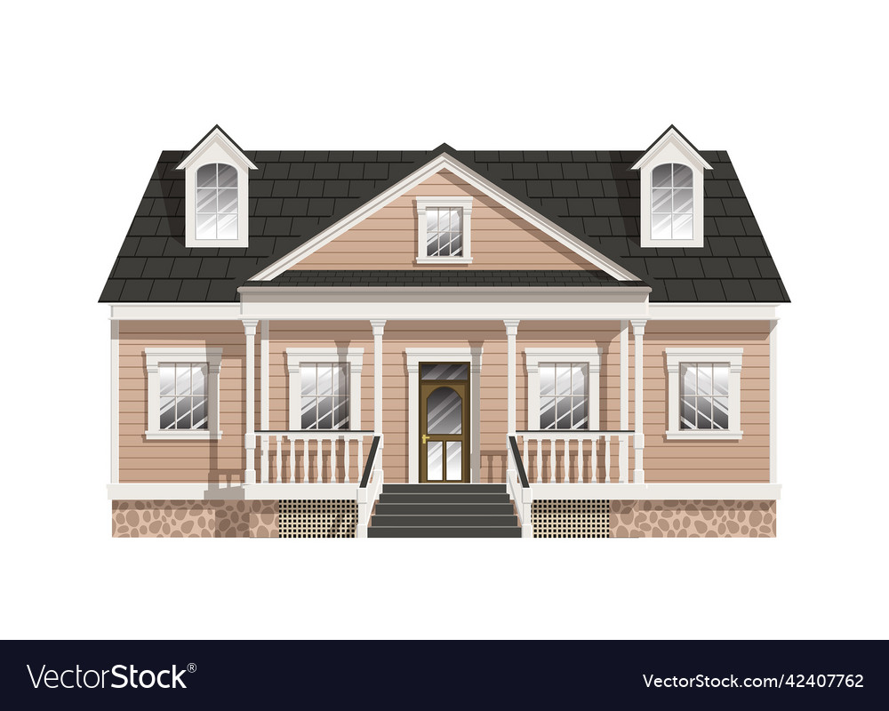 Beautiful american house Royalty Free Vector Image
