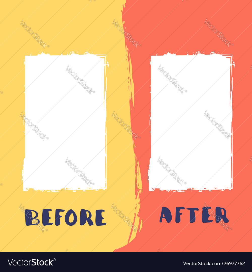 Before and after screen banner with empty space