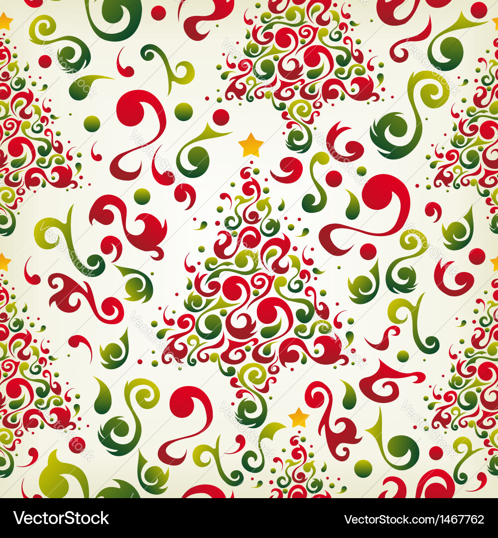 Christmas tree pattern Royalty Free Vector Image