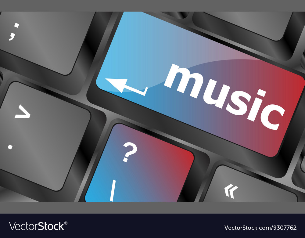Computer keyboard with music key - technology