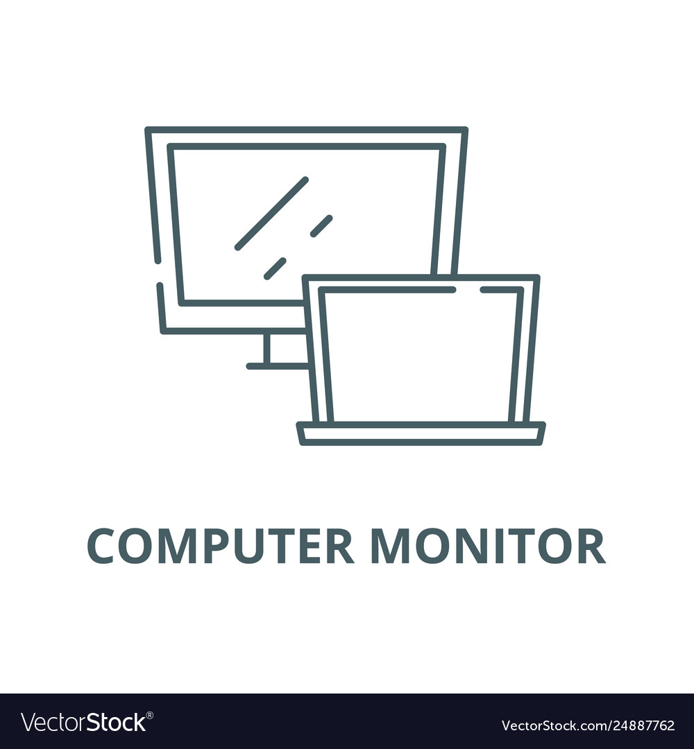 Computer monitor line icon vector image Computer monitor line icon