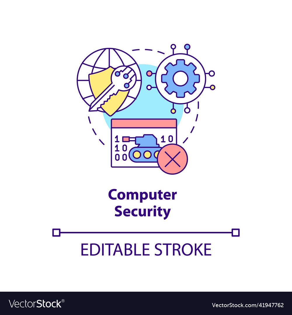 Computer security concept icon vector image Computer security concept icon
