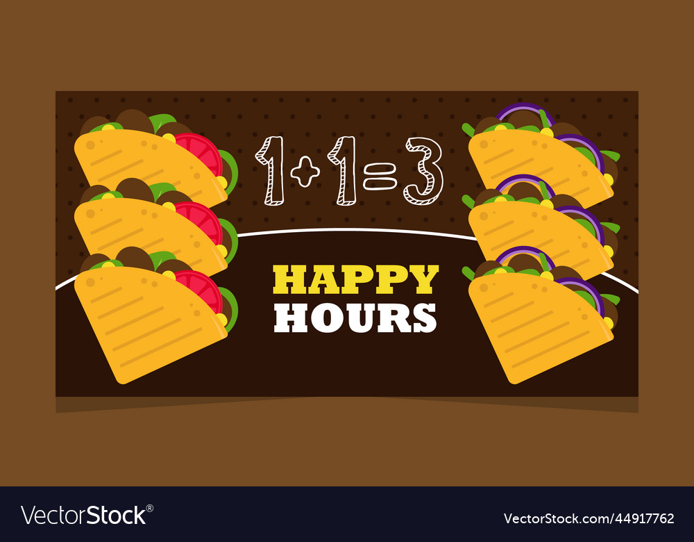 Discount and special offer on happy hour menu vector image Discount and special offer on happy hour menu