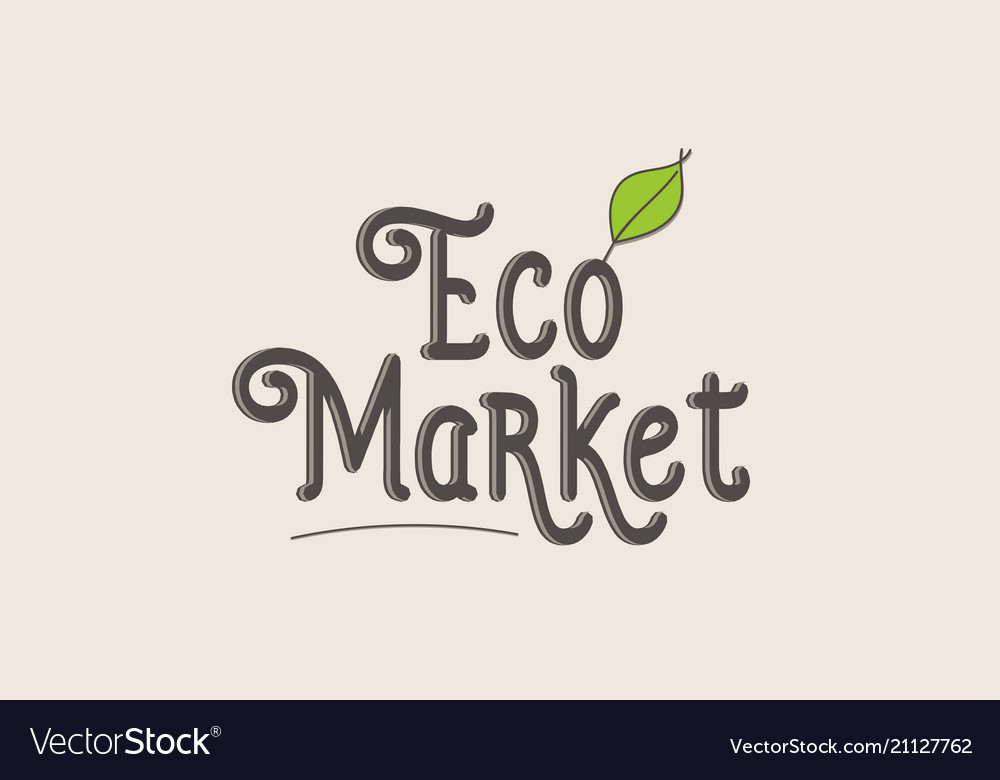 Eco market word text typography design logo icon