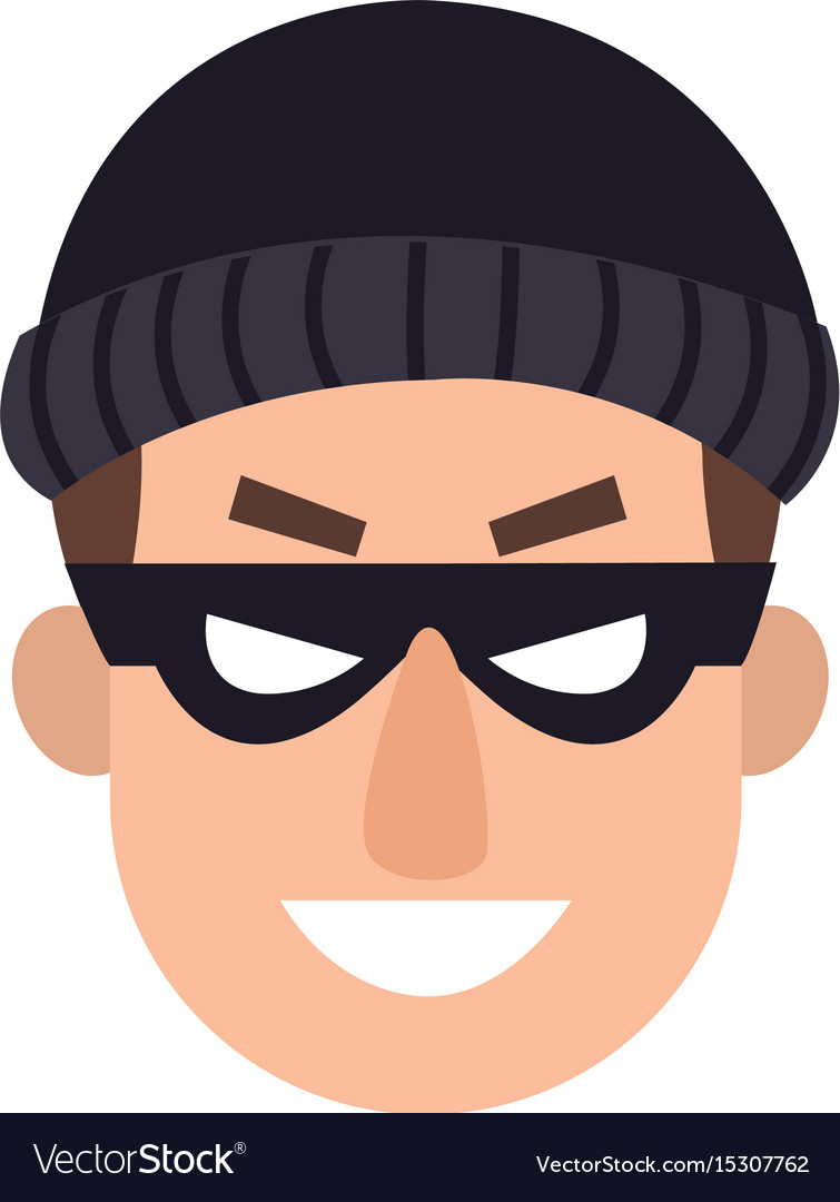 Face hacker man character technology crime Vector Image