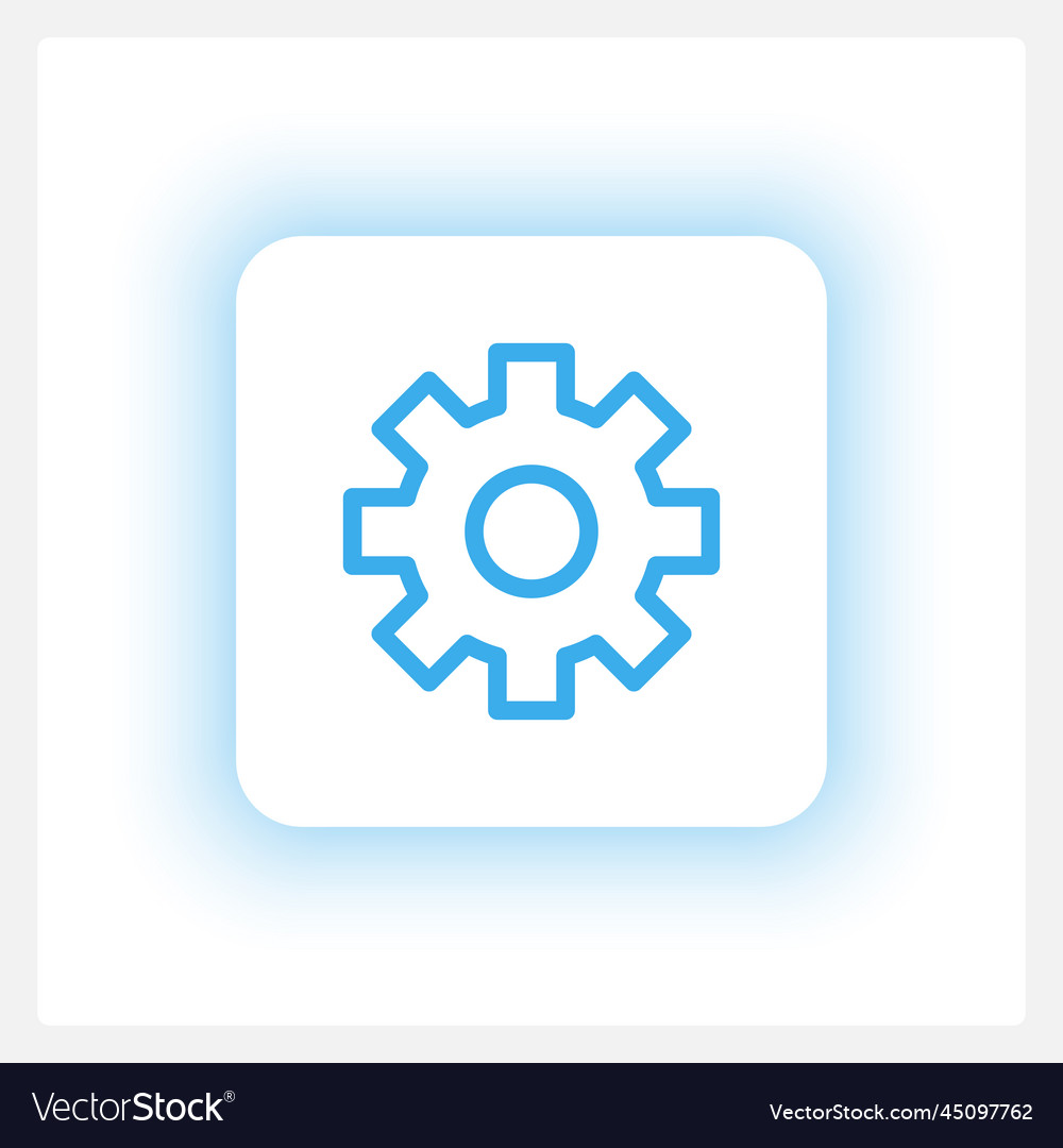 Focused settings button ui element template vector image Focused settings button ui element template