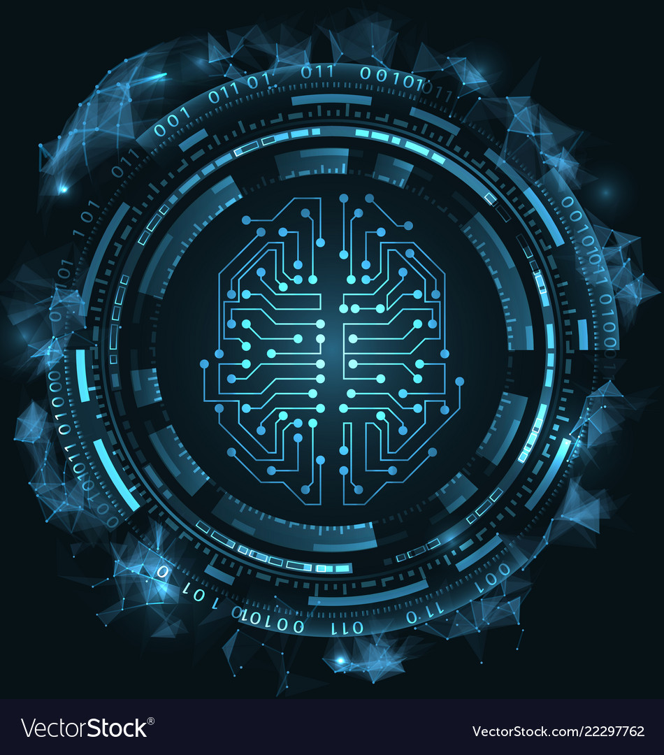 Futuristic Circuit Brain UI