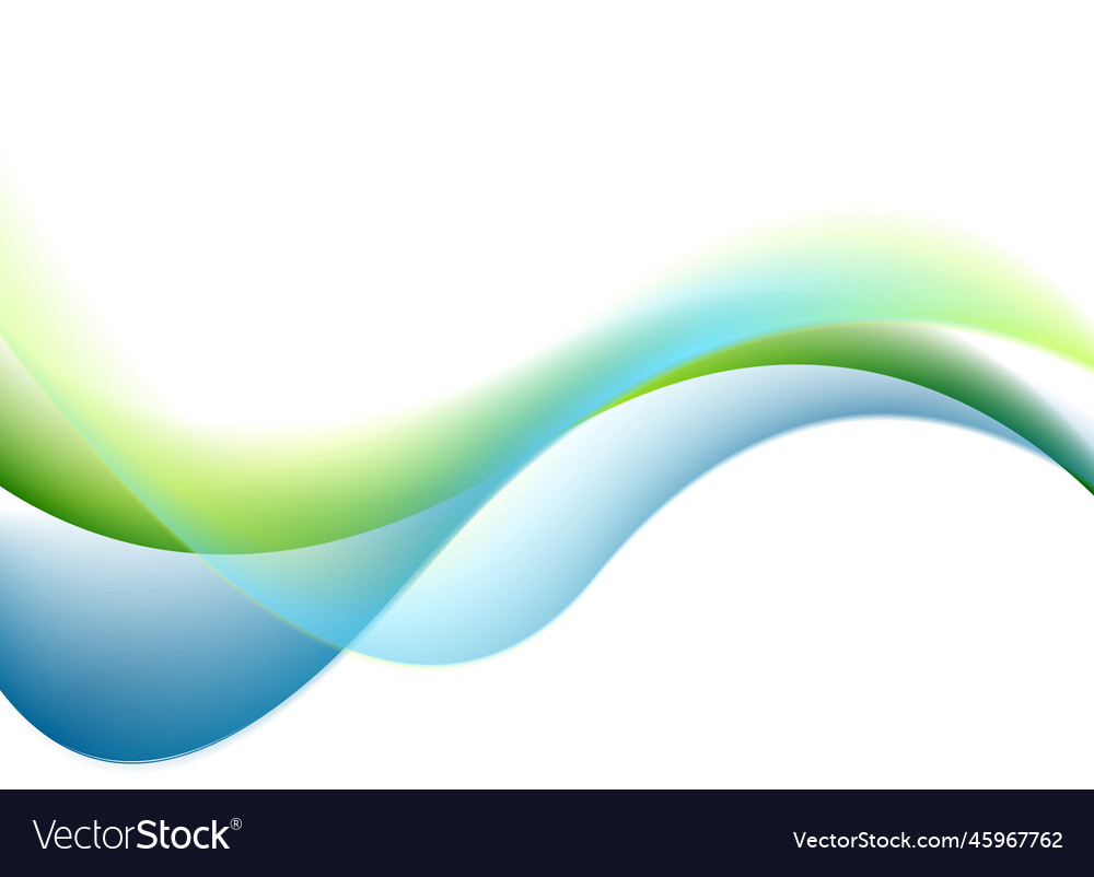 Green and blue waves on white background Vector Image