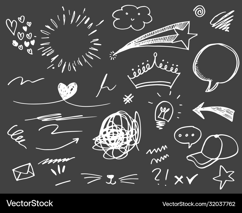 Hand drawn set elements for concept design Vector Image