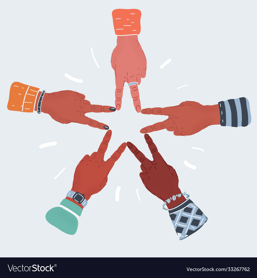 Hands a few people who Royalty Free Vector Image