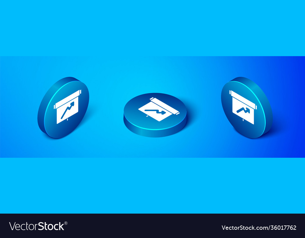 Isometric board with graph chart icon isolated vector image Isometric board with graph chart icon isolated