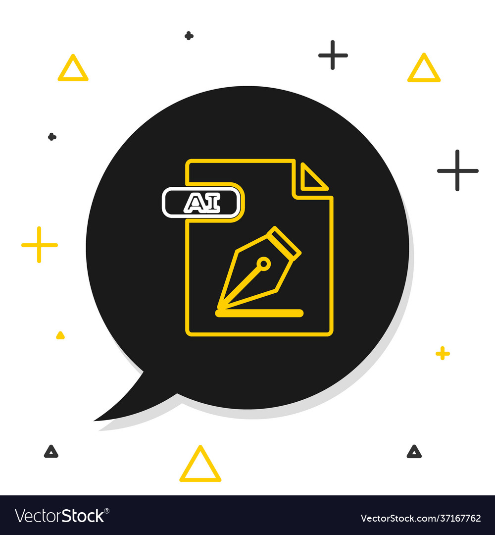 Line ai file document download button icon