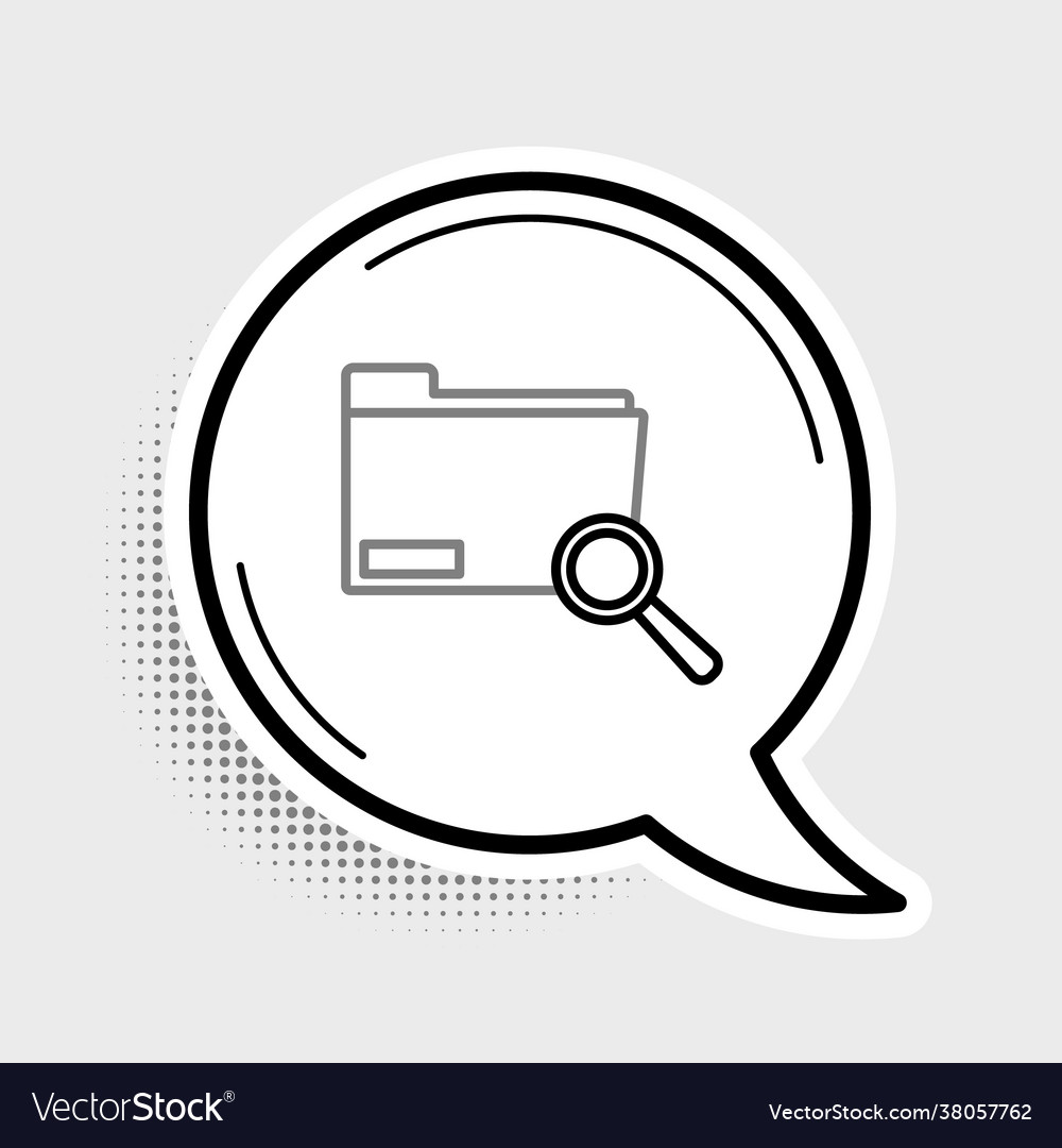 Line search concept with folder icon isolated Vector Image Line search concept with folder icon isolated