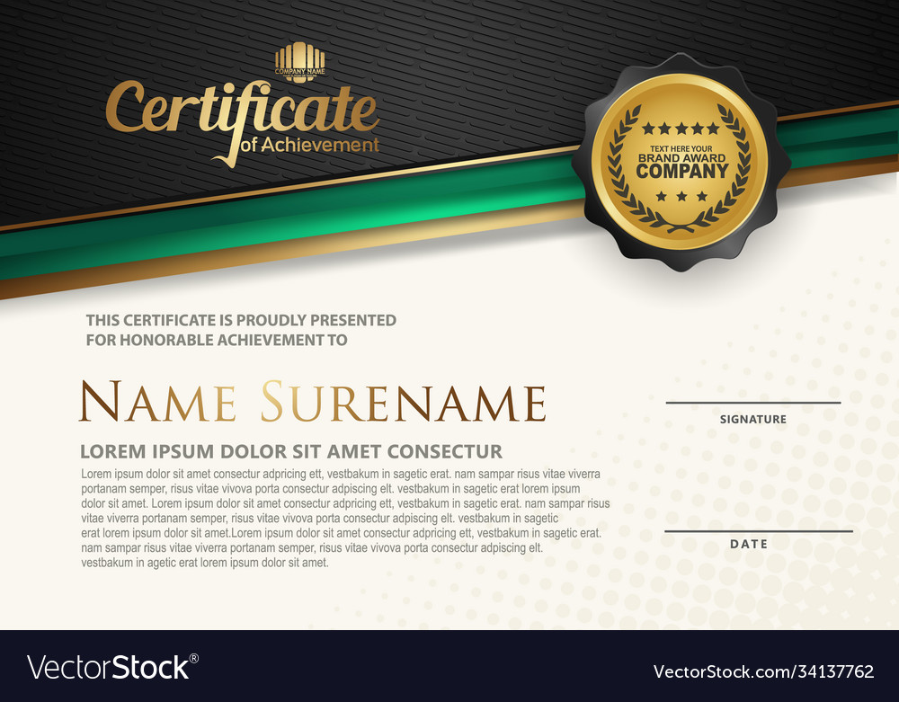 Modern certificate template with lines style Vector Image