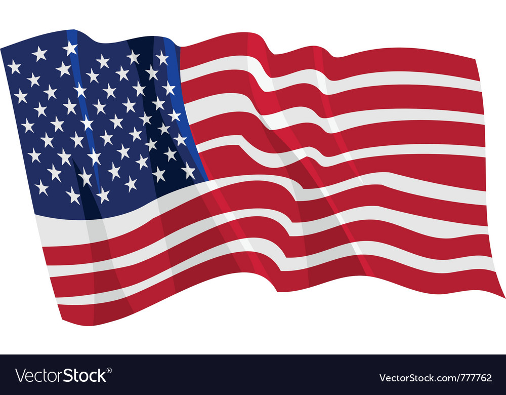 Political waving flag of united states Royalty Free Vector