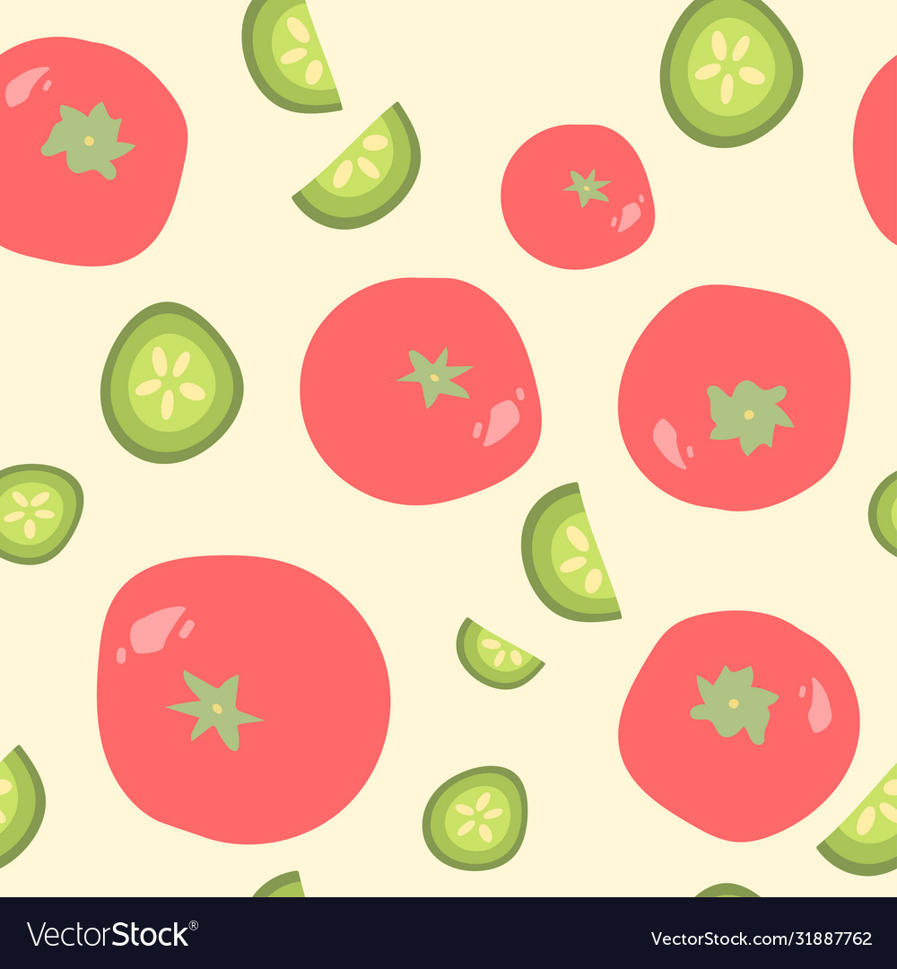 Tomatoes and cucumbers vector image Tomatoes and cucumbers