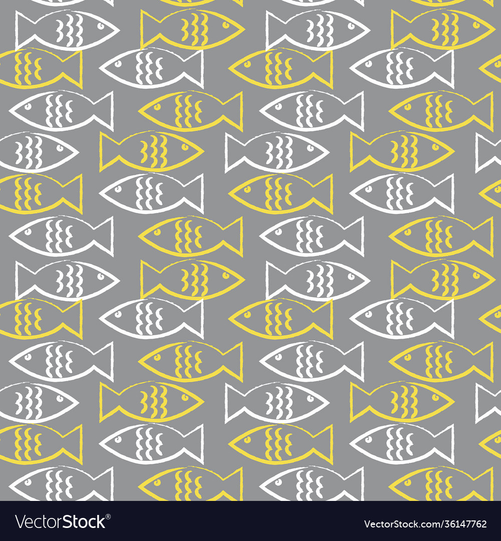 White fish pattern Royalty Free Vector Image - VectorStock