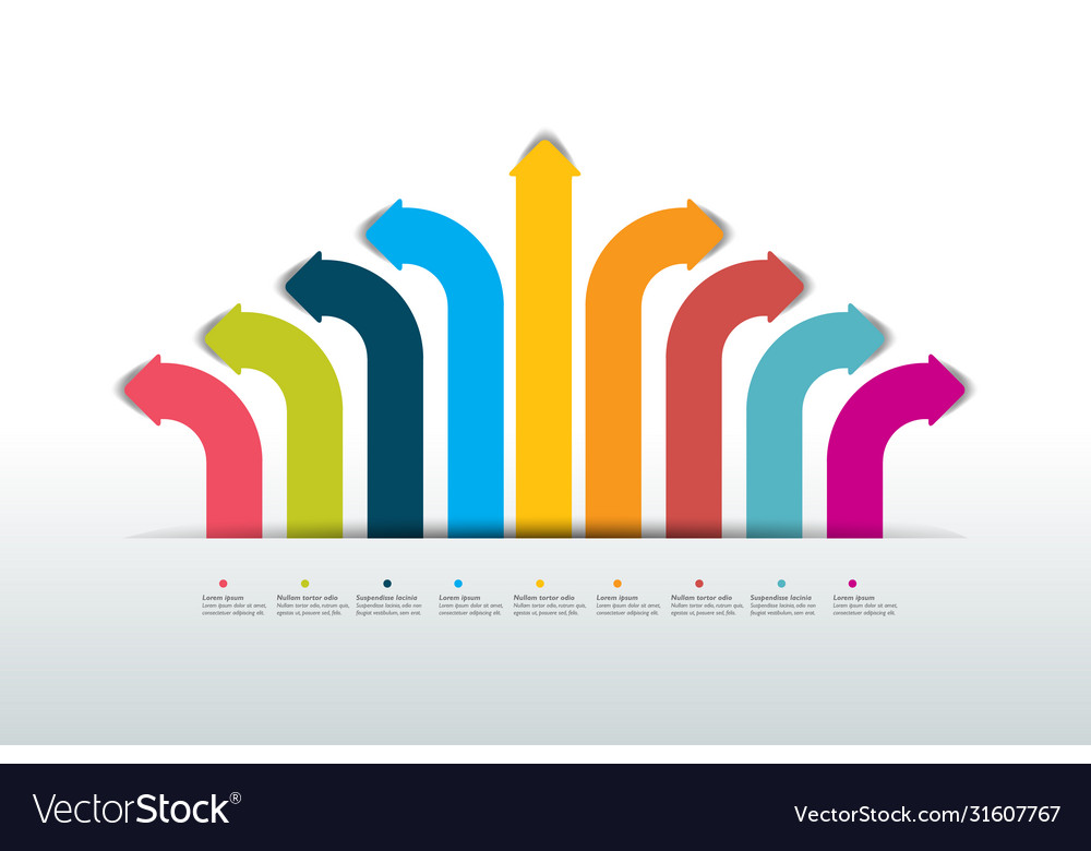 Arrow infographics scheme flowchart template vector image Arrow infographics scheme flowchart template