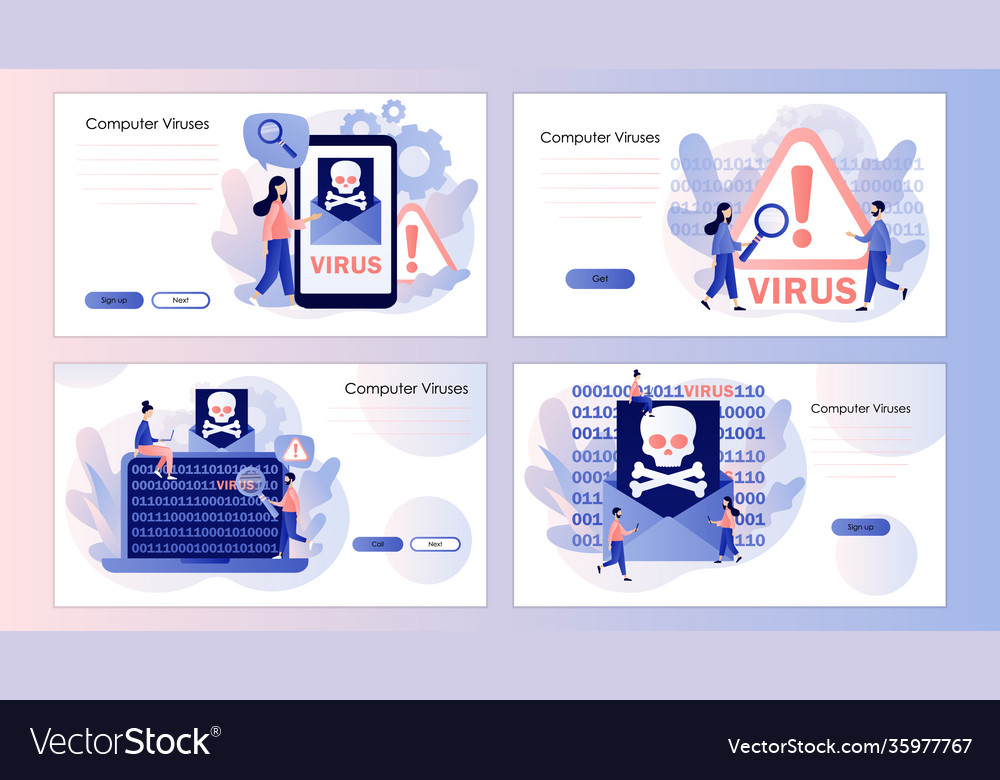 Computer virus concept hacker attack and web vector image Computer virus concept hacker attack and web