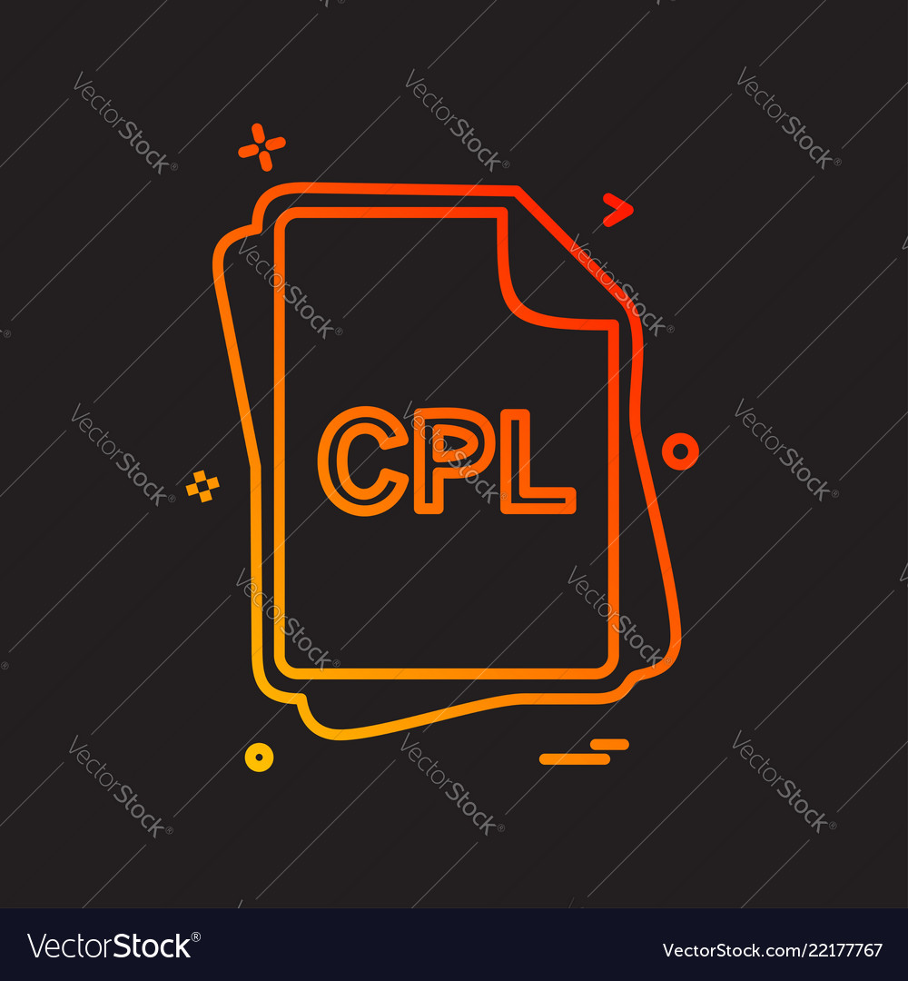 Cpl file type icon design vector image Cpl file type icon design