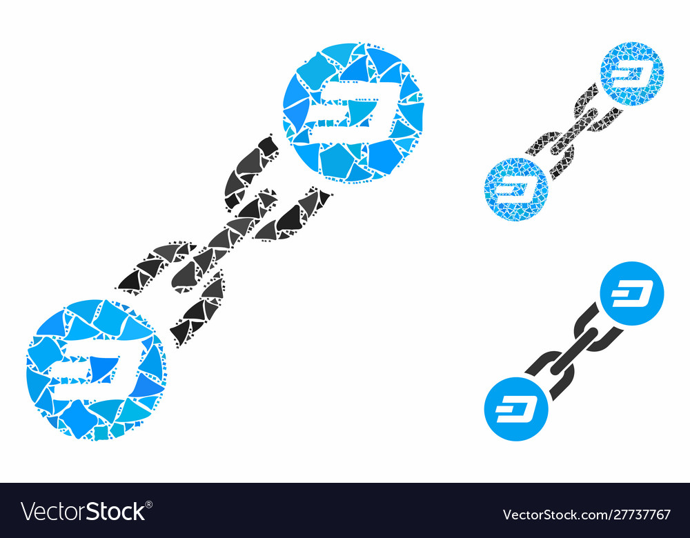 Dash blockchain composition icon uneven vector image Dash blockchain composition icon uneven