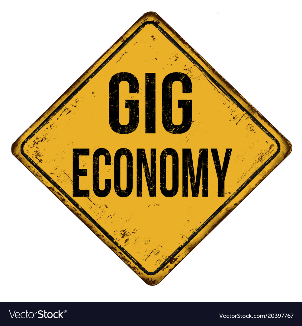 Gig economy grunge rubber stamp Royalty Free Vector Image