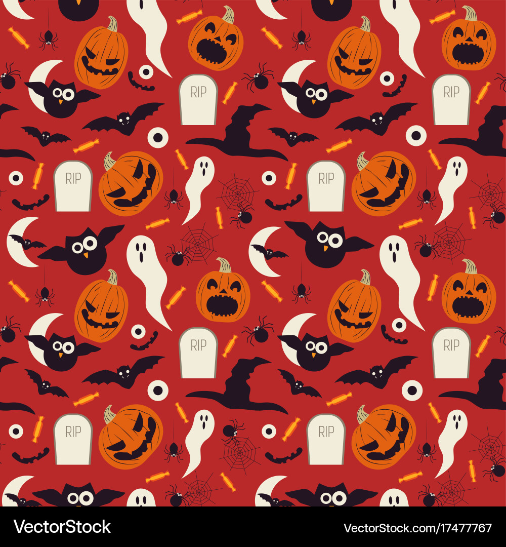 Halloween seamless pattern Royalty Free Vector Image