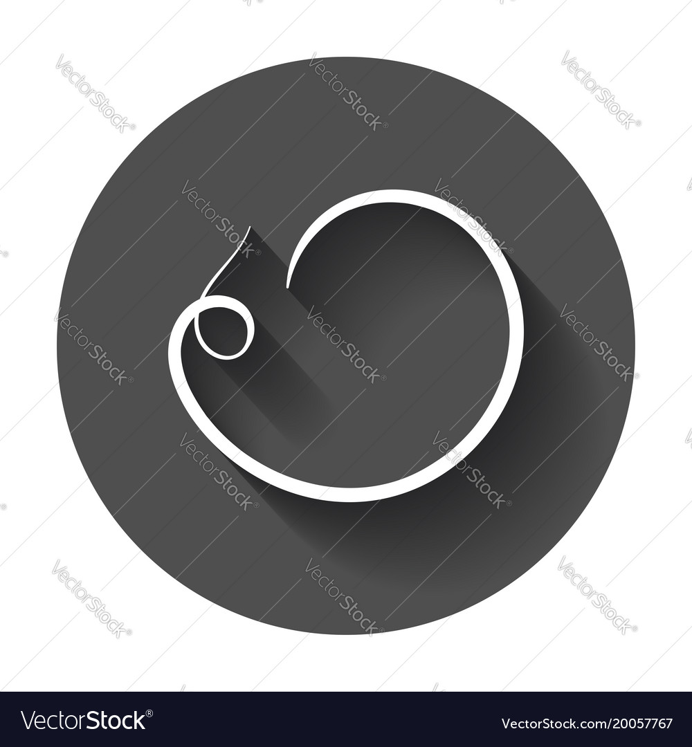 Hand drawn scribble circle element with long
