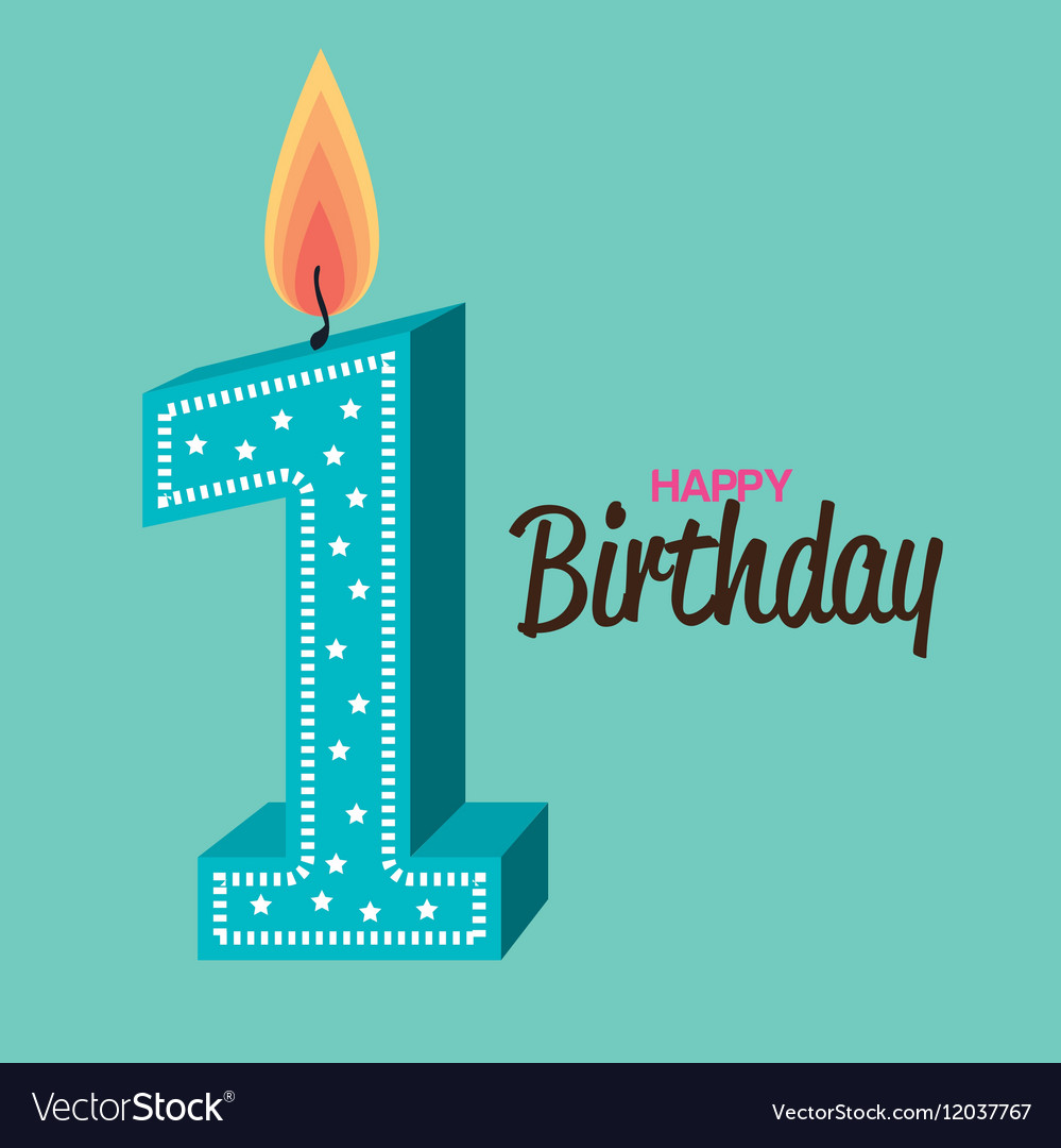 Happy birthday candle number character Royalty Free Vector