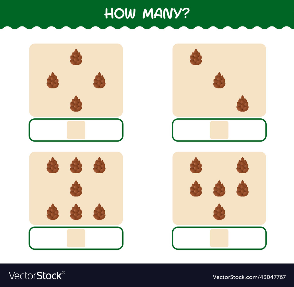 How many cartoon pine cone counting game