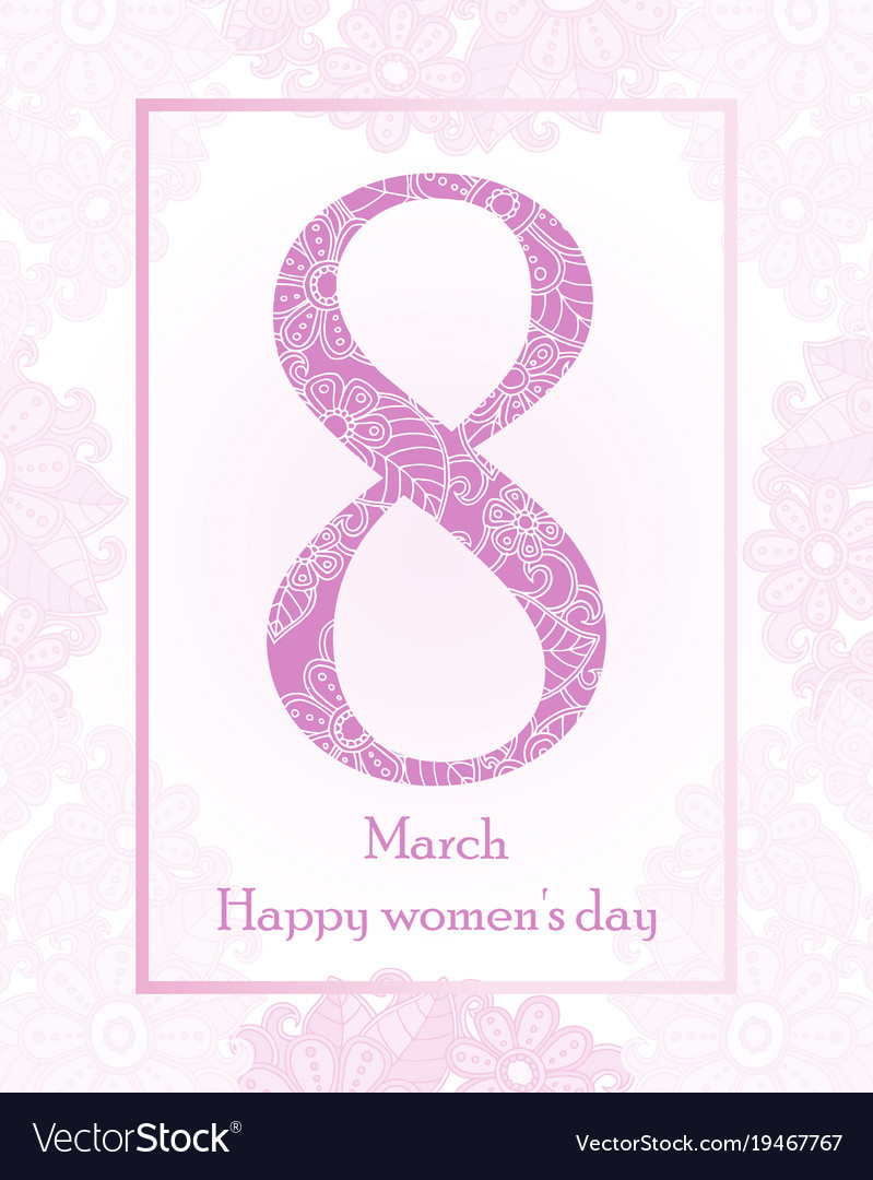 Large pink eight happy women s day