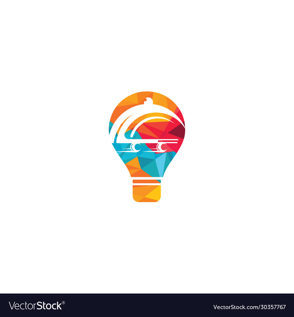 Light bulb food delivery logo design