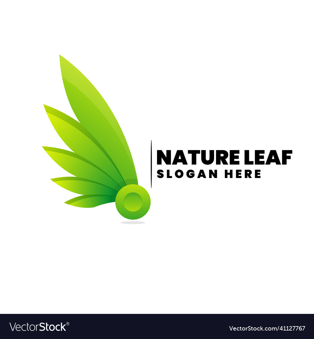 Logo green leaf gradient colorful style Vector Image Logo green leaf gradient colorful style