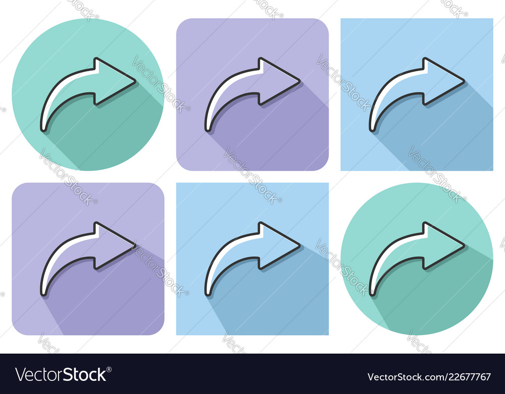 Outlined icon of right curved arrow with parallel