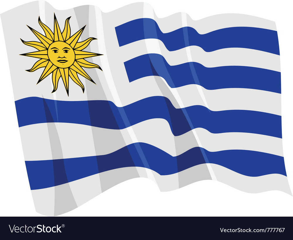 Political waving flag of uruguay