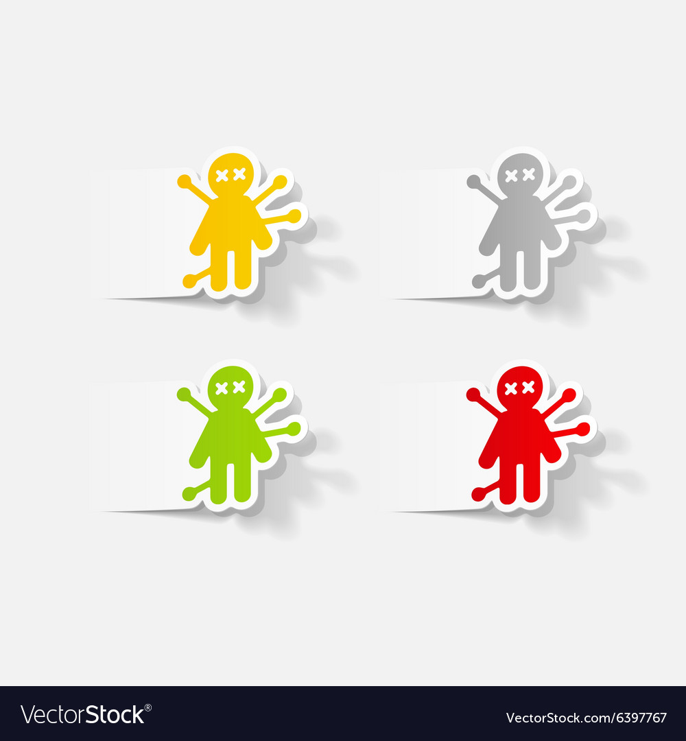 Realistic design element voodoo doll Royalty Free Vector