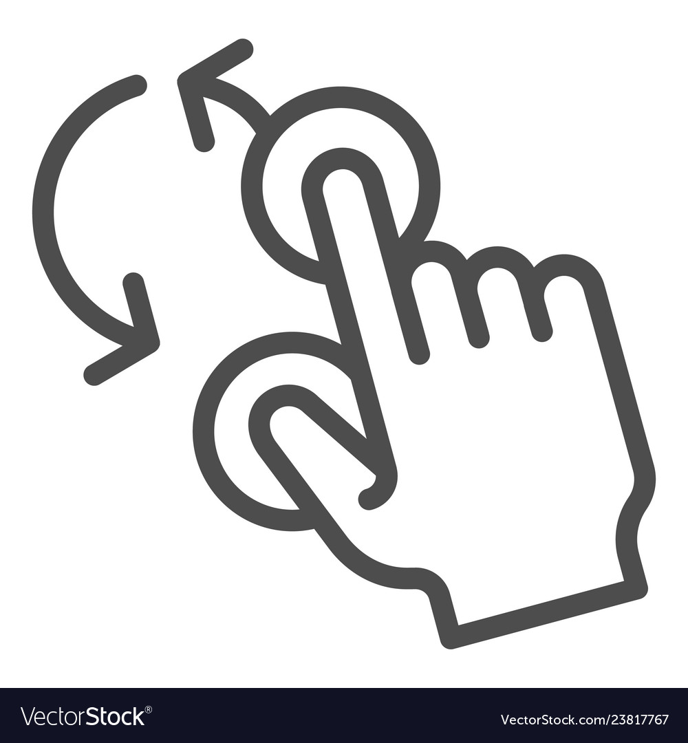 Rotate with two fingers line icon swipe