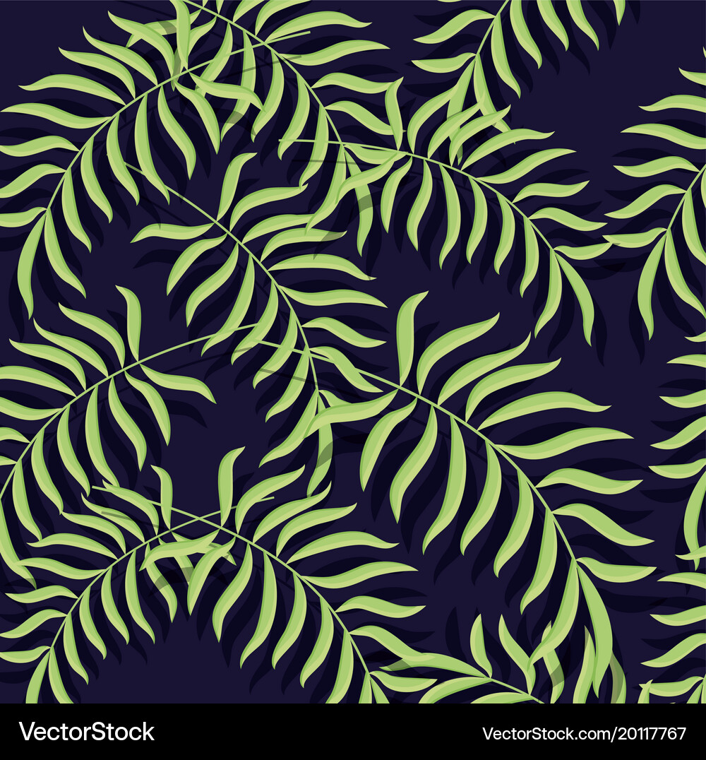 Seamless pattern tropical leaves background Vector Image
