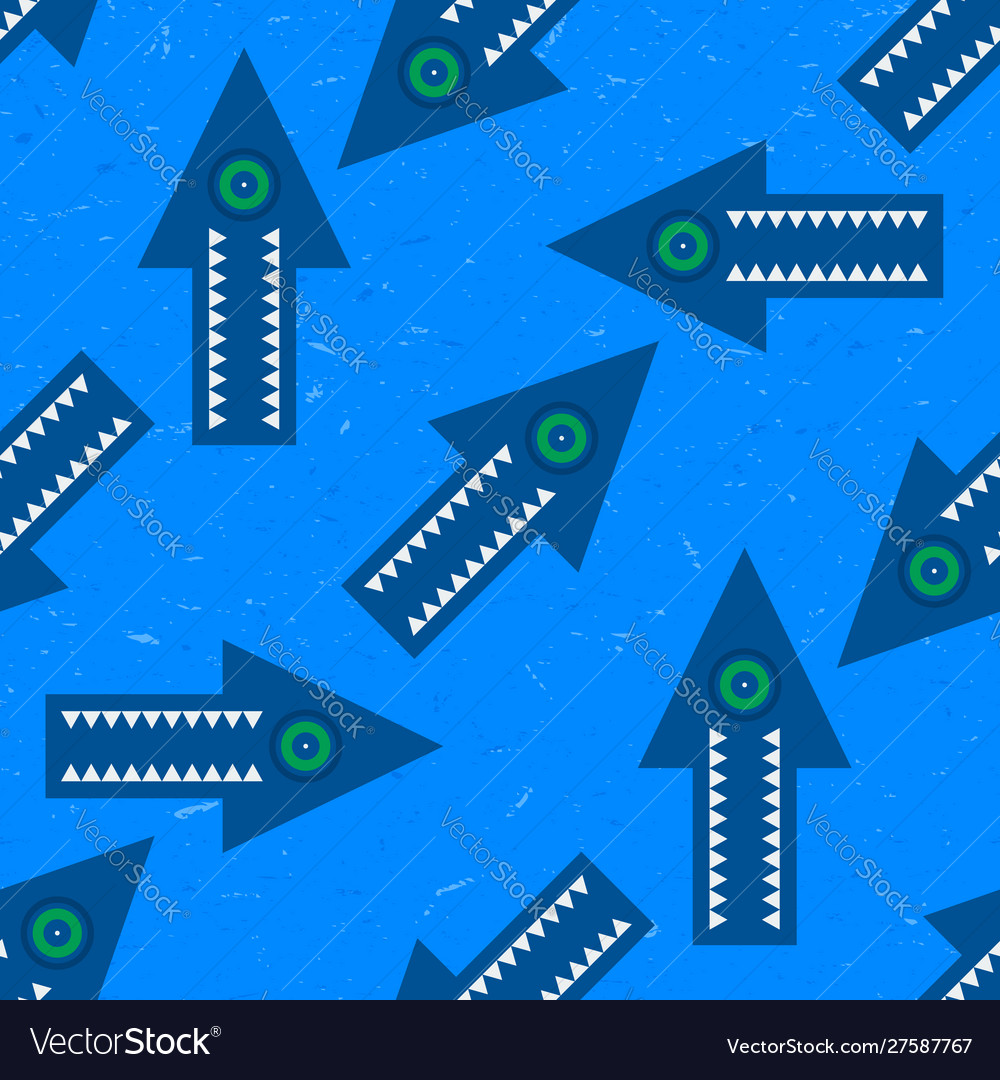 Seamless pattern with grungy arrows vector image Seamless pattern with grungy arrows