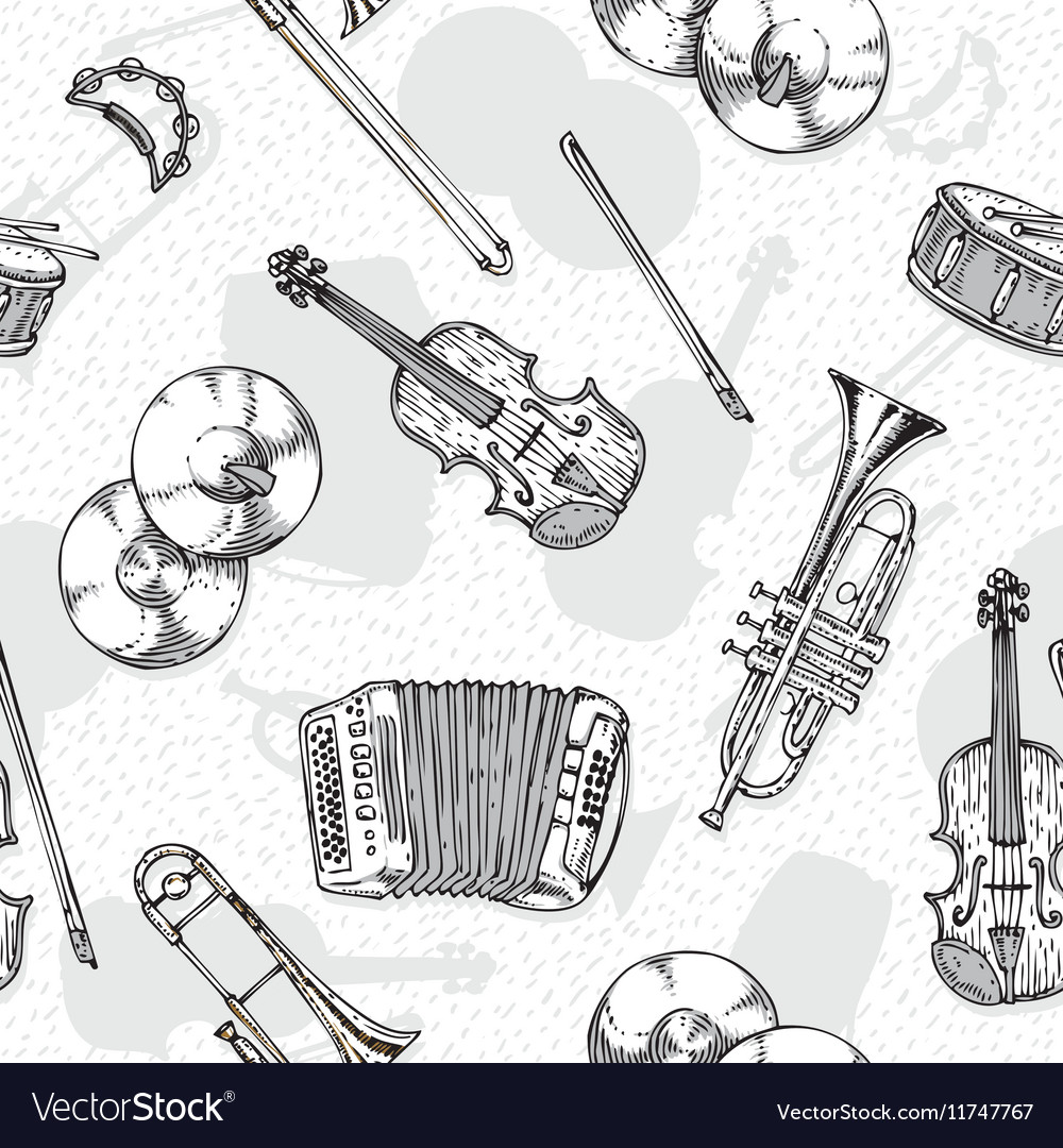 Seamless pattern with musical instruments