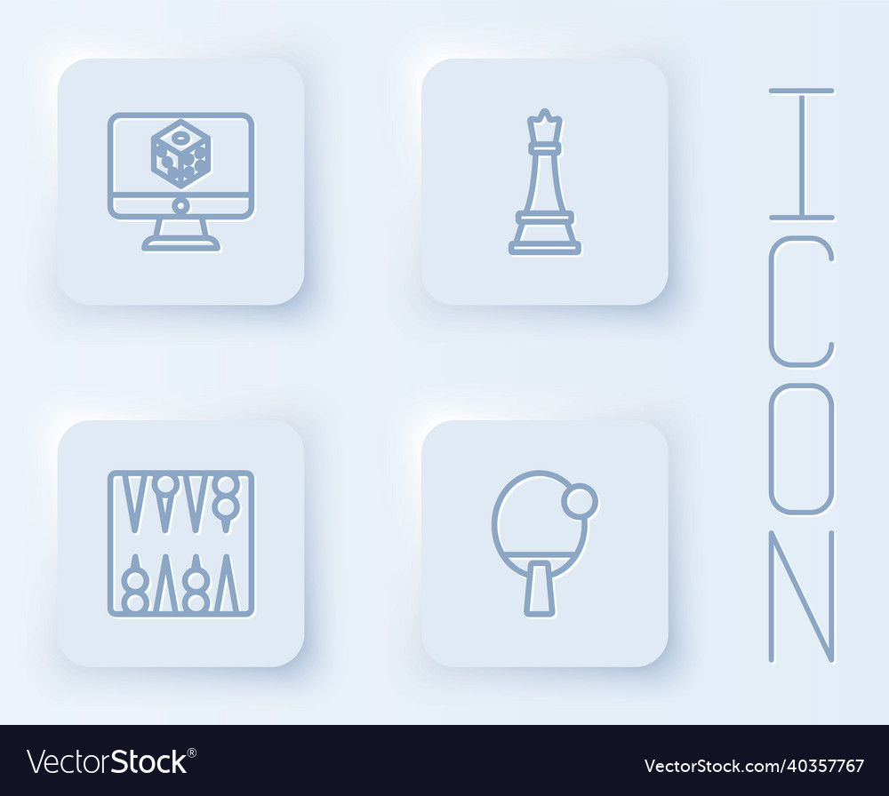 Set line game dice chess backgammon board vector image Set line game dice chess backgammon board
