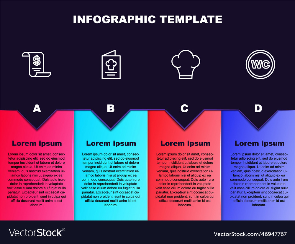 Set line paper or financial check cookbook chef vector image Set line paper or financial check cookbook chef