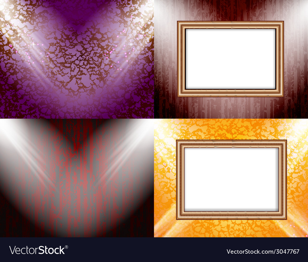 Set of background with frames and spotlights