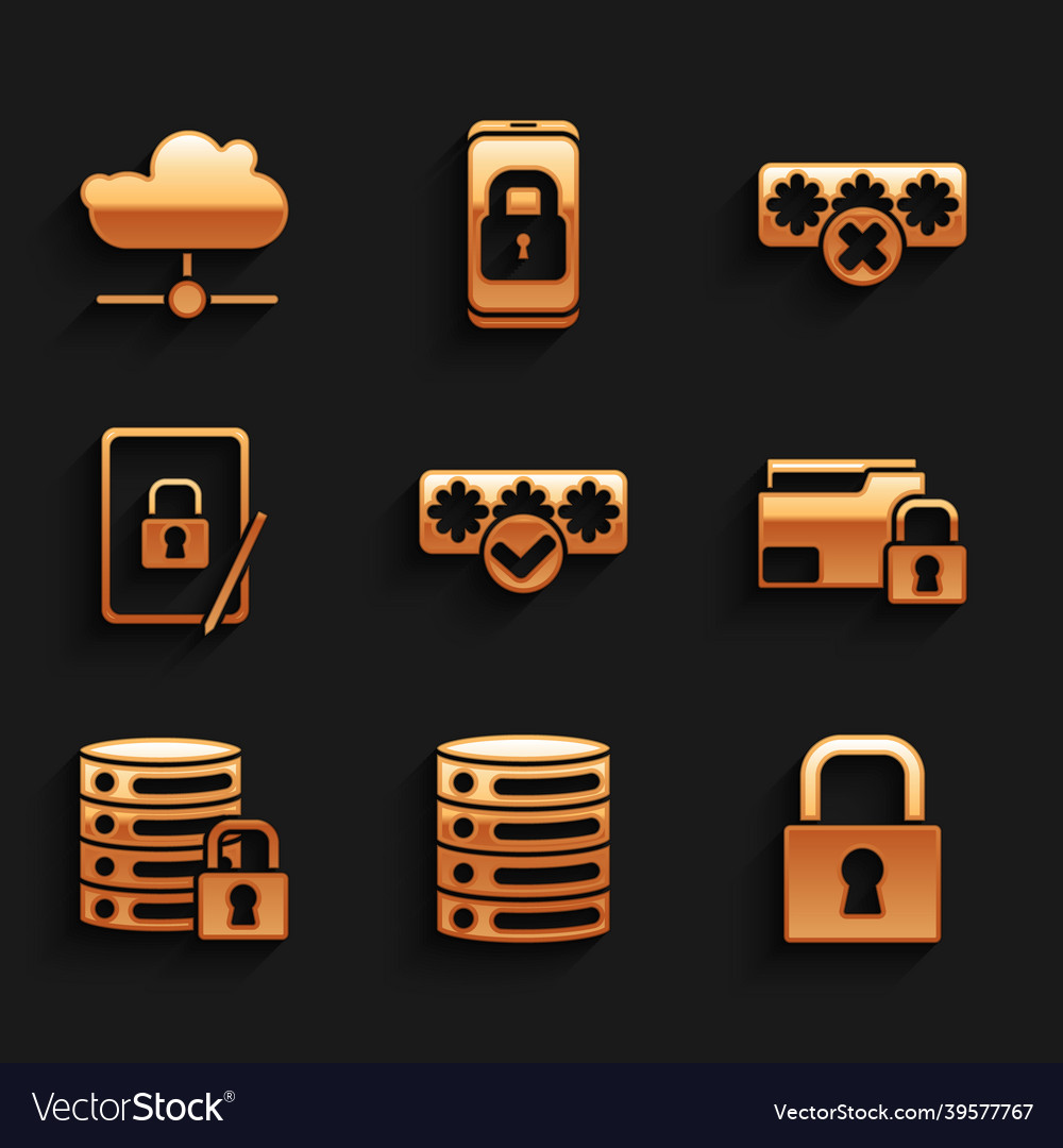 Set password protection server data web hosting vector image Set password protection server data web hosting
