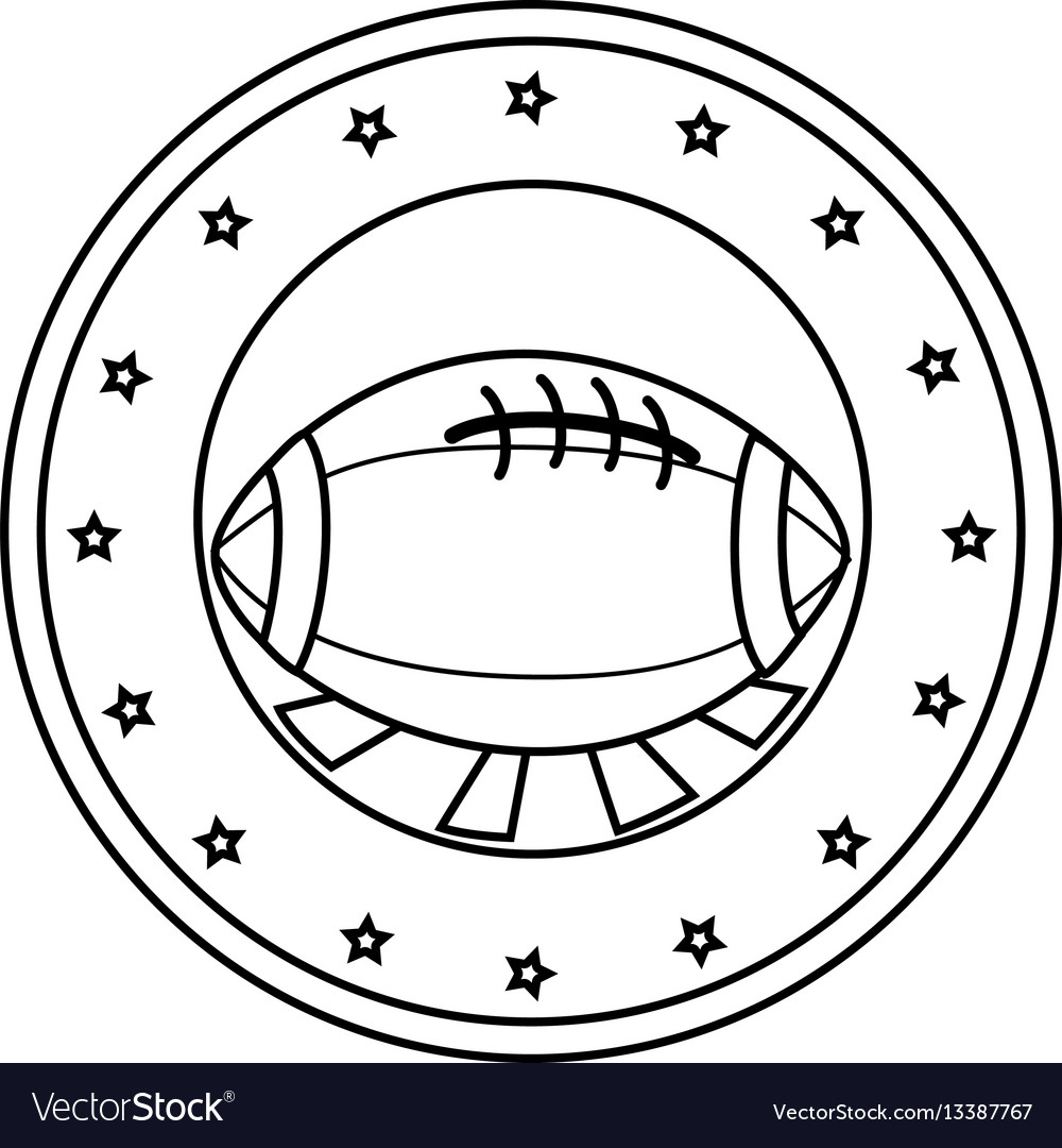 Silhouette circular border with football ball